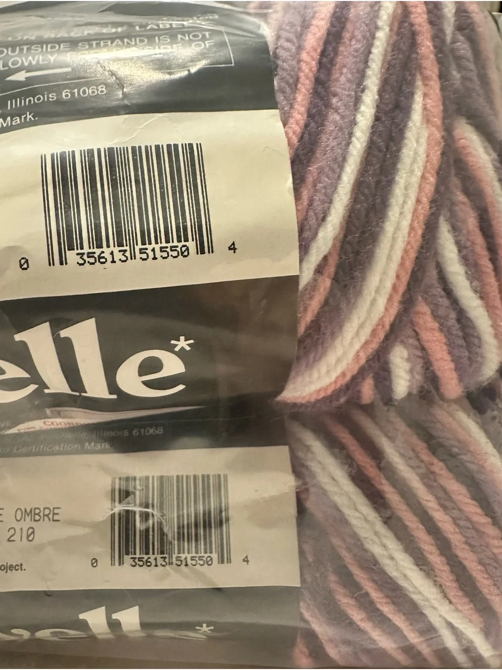 Sayelle Iris Rose Ombre 1550 Acrylic Yarn, 4-Ply Worsted 3 Skeins Same Dye Lot